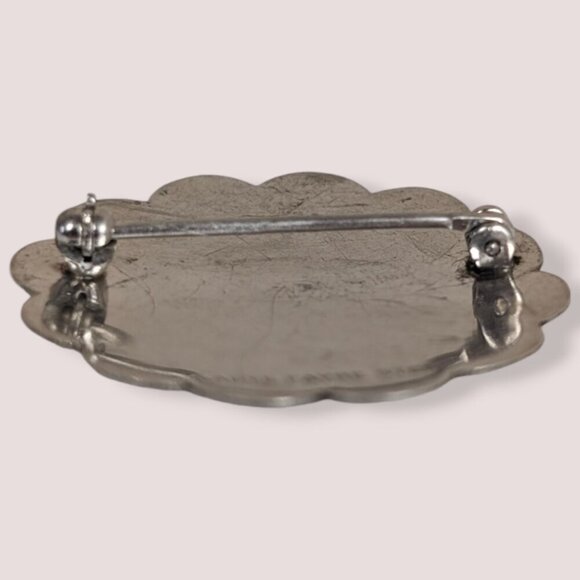 Vintage Ladye Fayre Sterling Etched Brooch - Picture 4 of 6